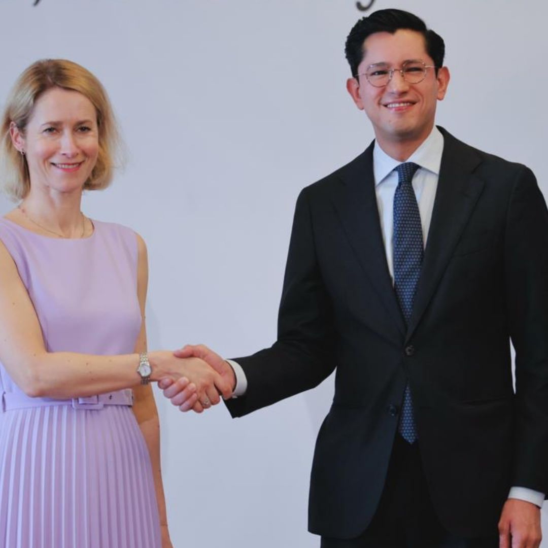 Kaja Kallas y Roberto Velasco en la conferencia de hoy, 21 de mayo 2026. Foto: Secretaría de Relaciones Exteriores
