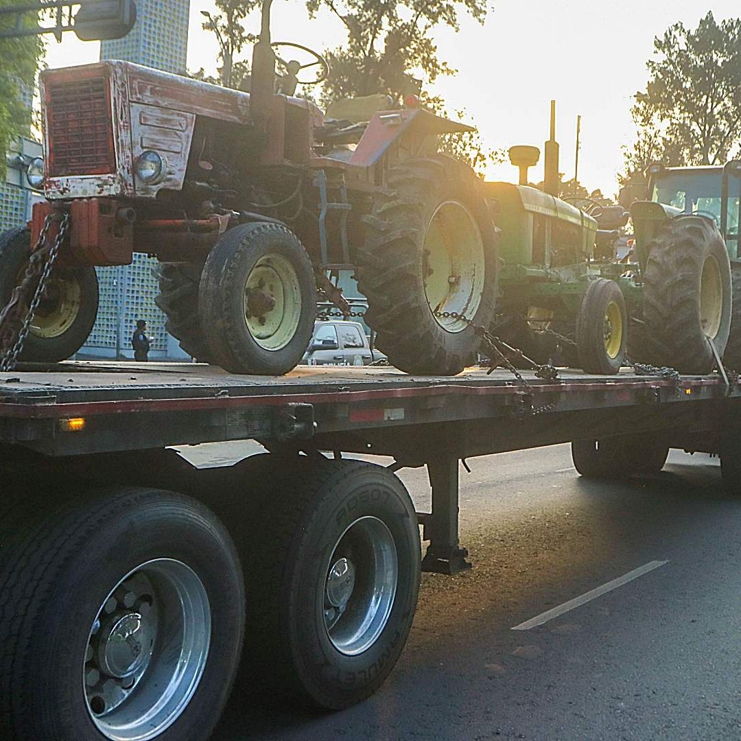 Bloqueo de campesinos en Paseo de la Reforma y Eje 2 Norte, CDMX, el 20 de mayo de 2026. Foto: Cuartoscuro