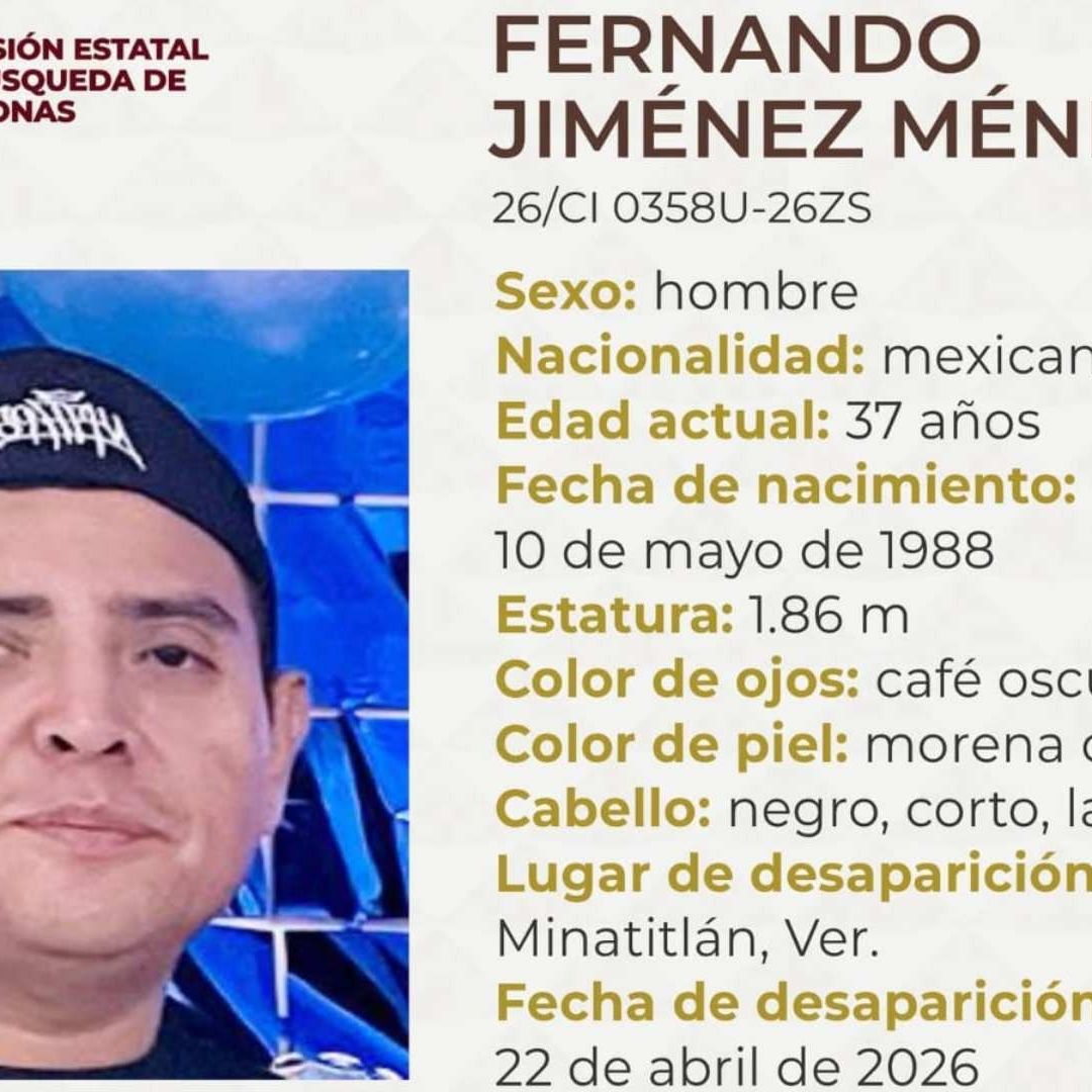 Emiten Ficha de Búsqueda de Fernando Jiménez Méndez Hombre Desaparecido Ataque Armado Hospital PEMEX Minatitlán Veracruz