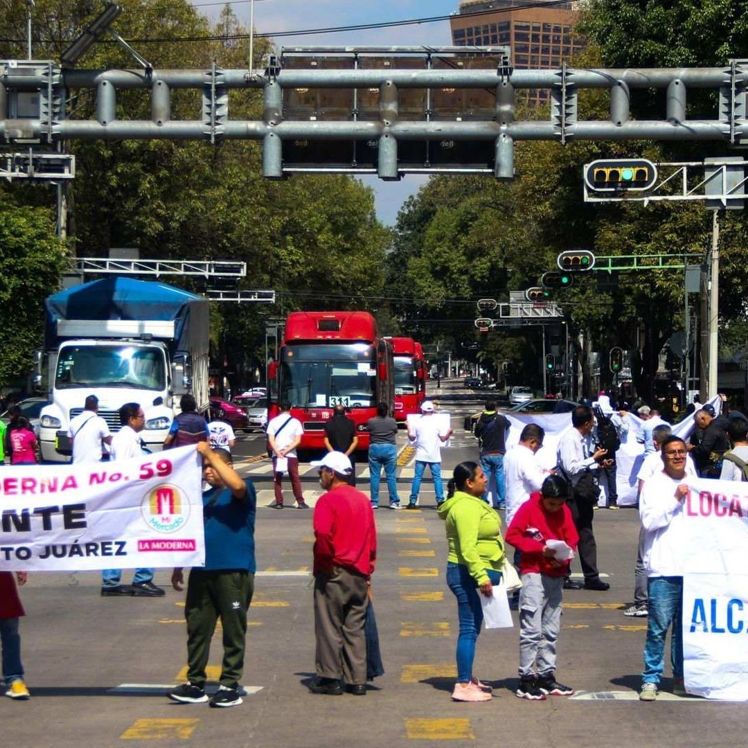 Bloqueo de comerciantes de mercados, en CDMX. Foto: Cuartoscuro | Archivo