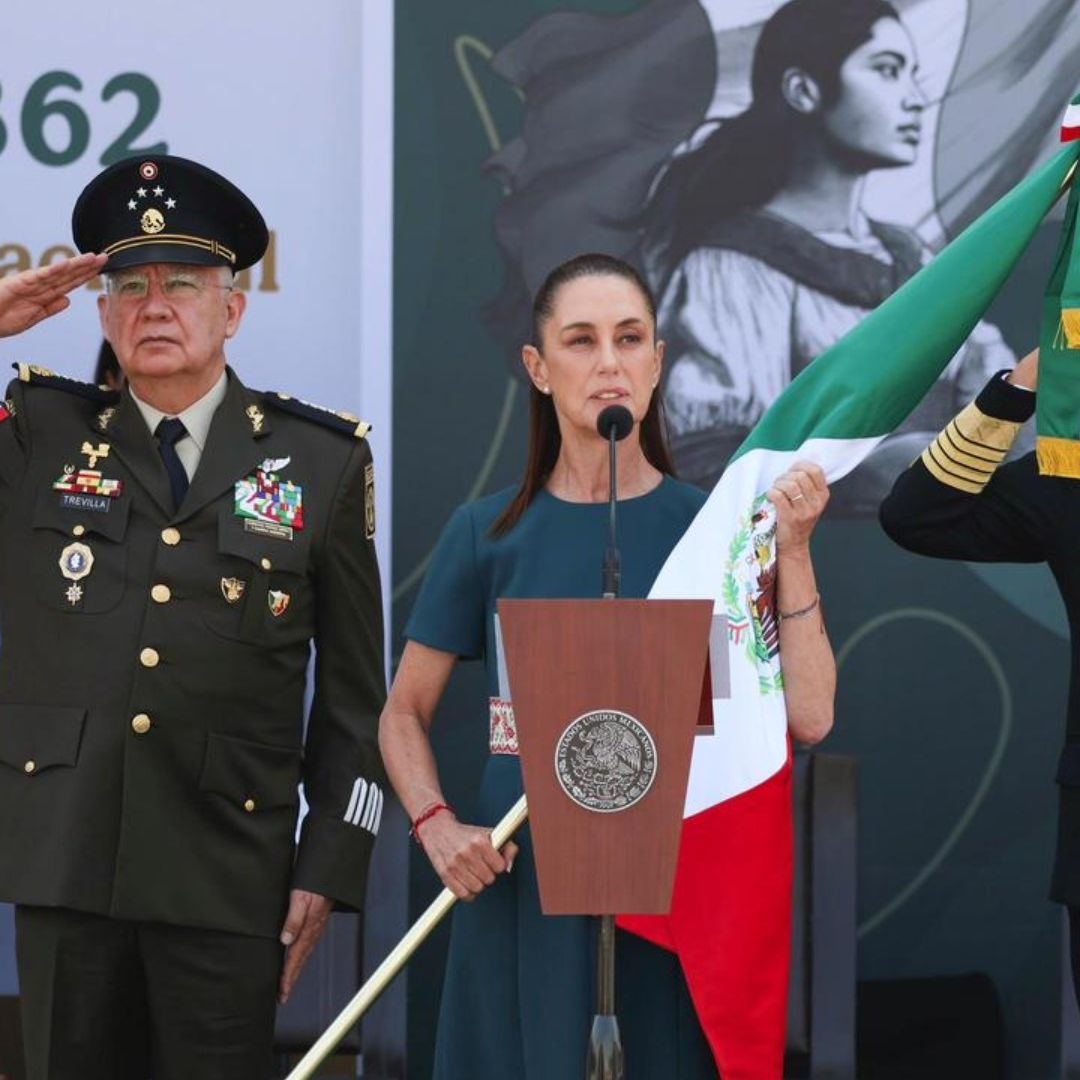Claudia Sheinbaum durante evento por la Batalla de Puebla