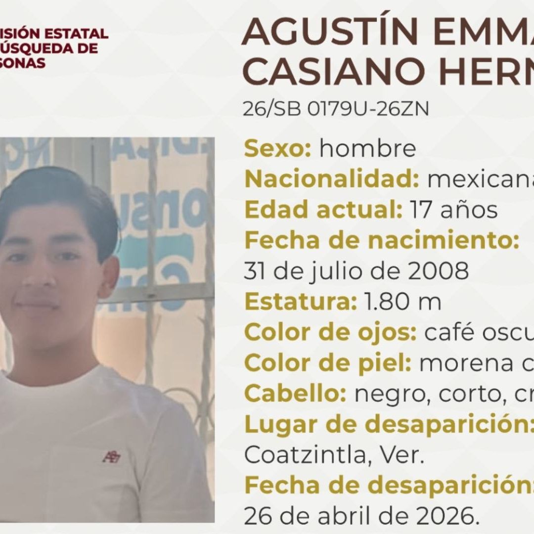 Estudiante de CBTIS 78 de Poza Rica de Hidalgo es Reportado como Desaparecido en Coatzintla al Norte de Veracruz