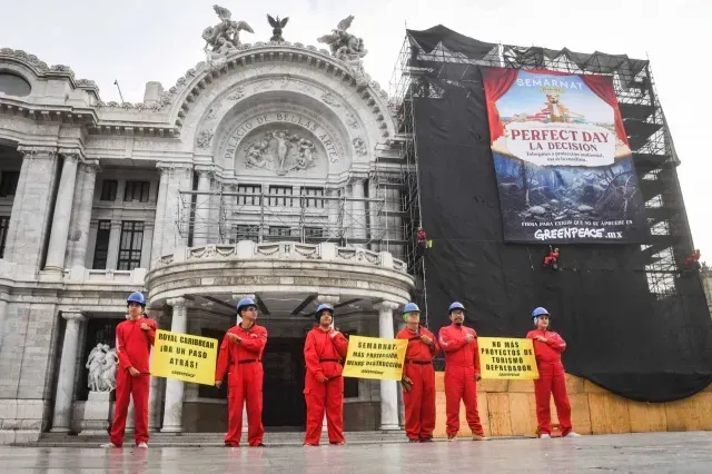 Protesta de Greenpeace por parque acuático en Mahahual