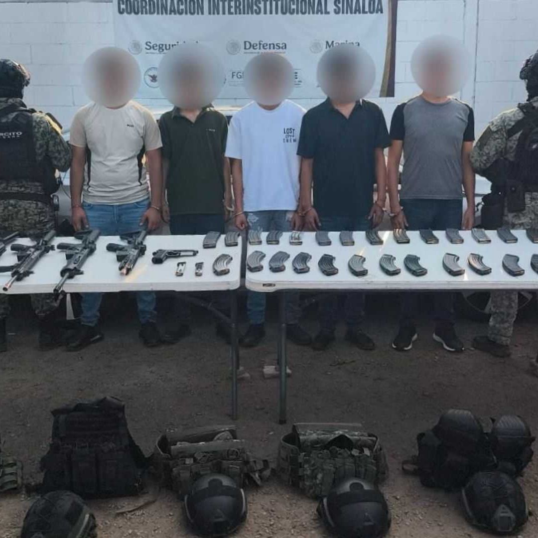 Detienen a 3 Adultos y Dos Menores Armados en Culiacán, Sinaloa