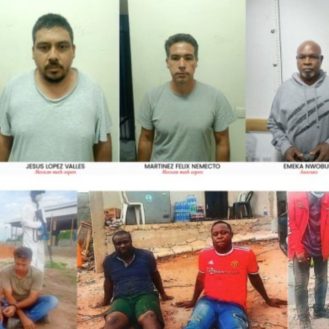 Arrestan a Tres Mexicanos en Nigeria Durante Desmantelamiento de Laboratorio de Drogas