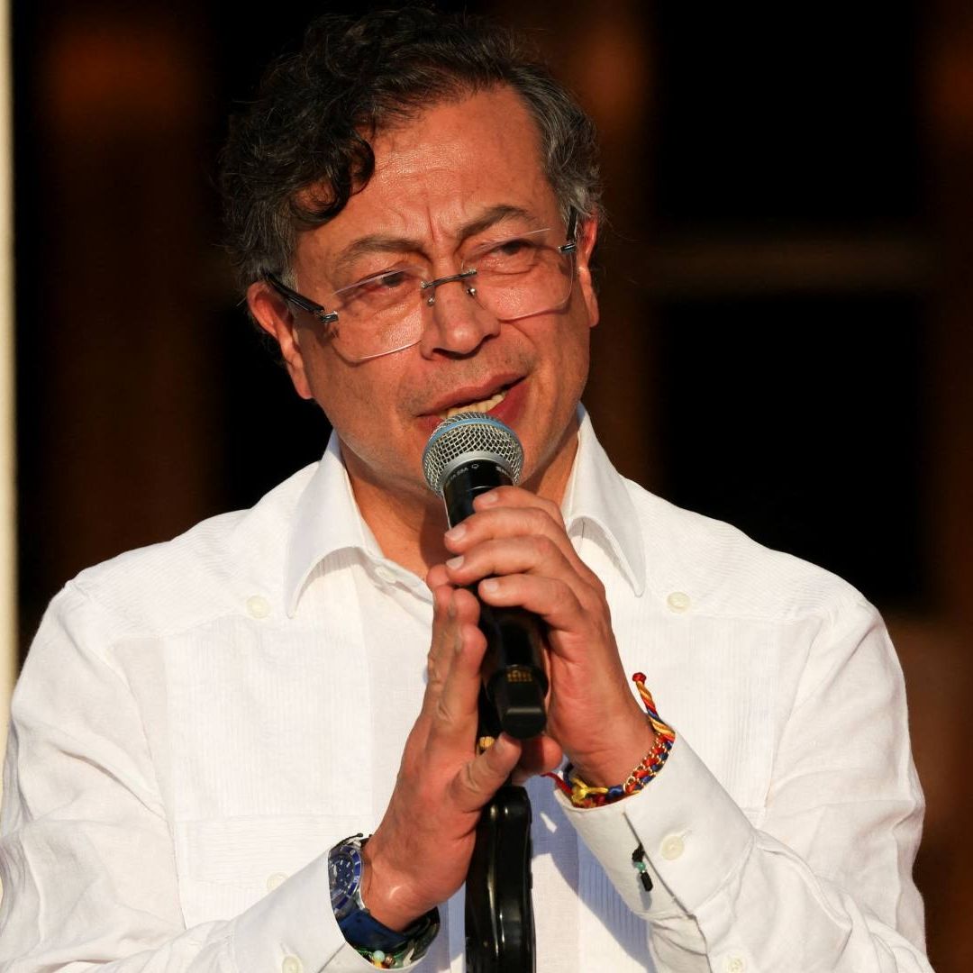 Gustavo Petro habla con los medios de comunicación tras reunión en Venezuela en abril 2026. Foto: Reuters