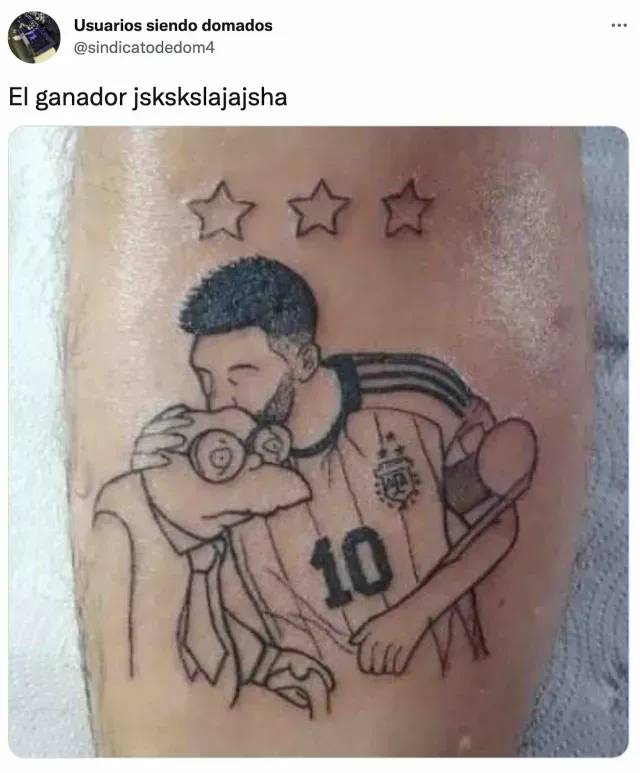 Messi besando a Hans Moleman