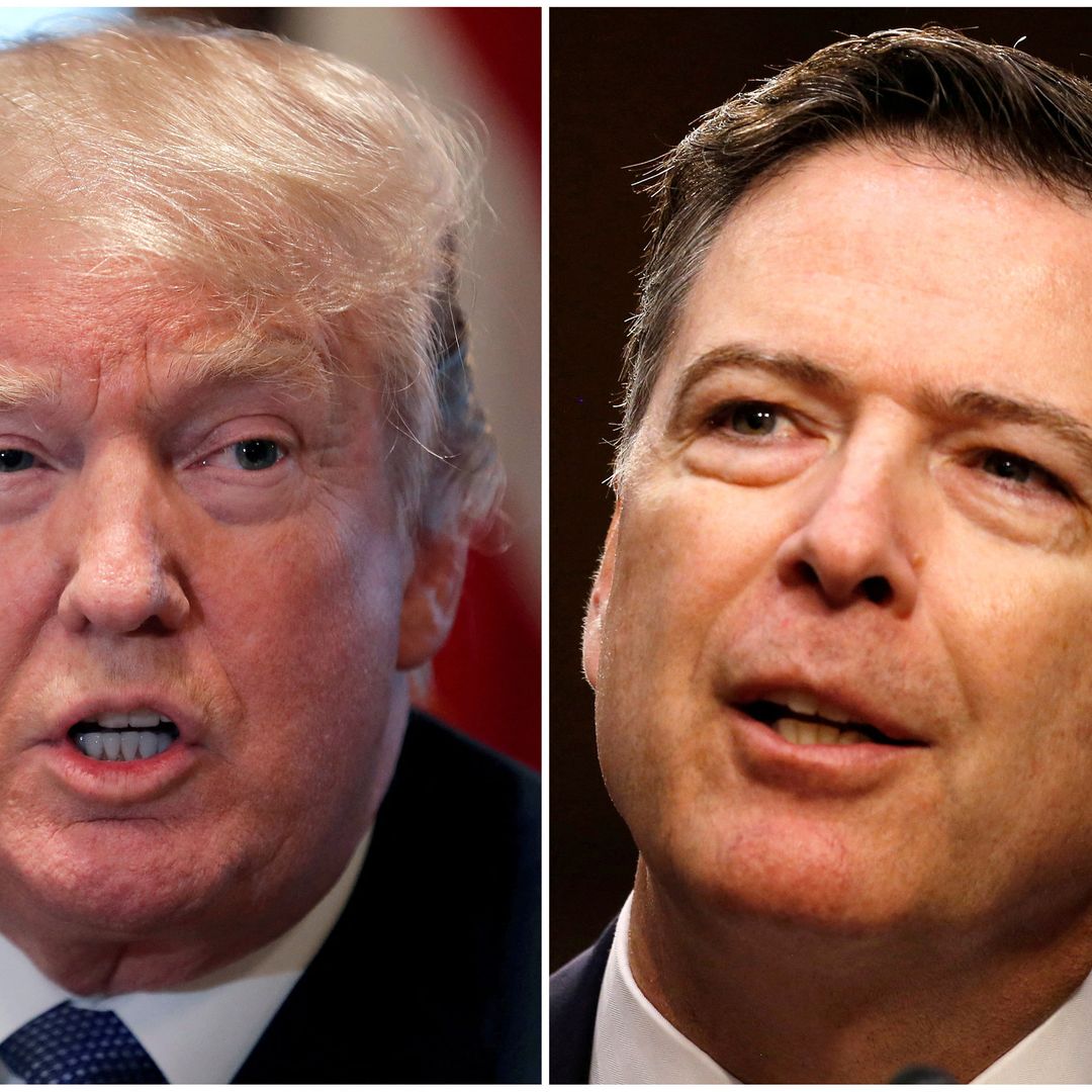 El exdirector del FBI, James Comey, y el presidente Trump. Foto: Reuters