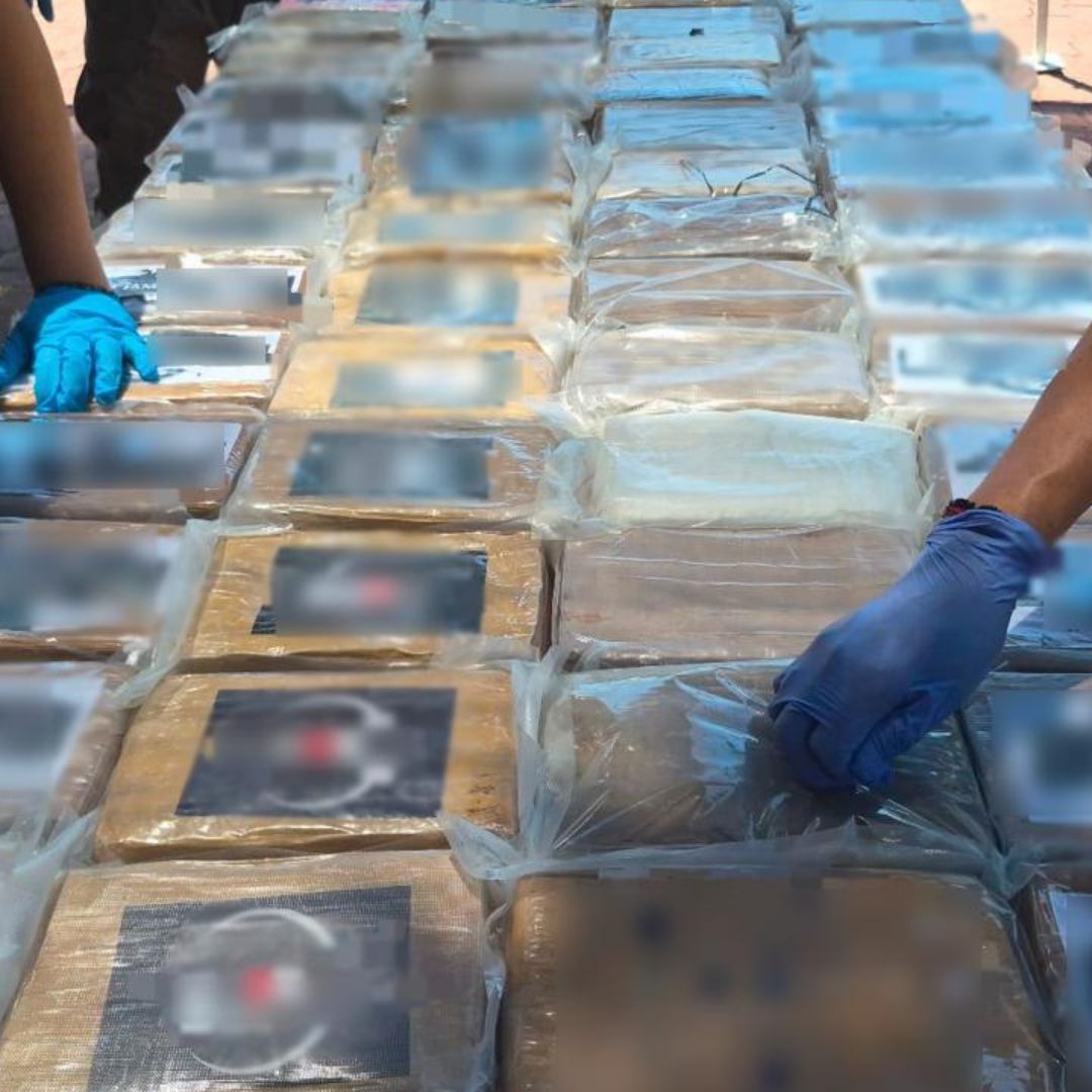 Aseguraron 268 paquetes con aproximadamente 270 kilos de cocaína localizados al interior de un contenedor.