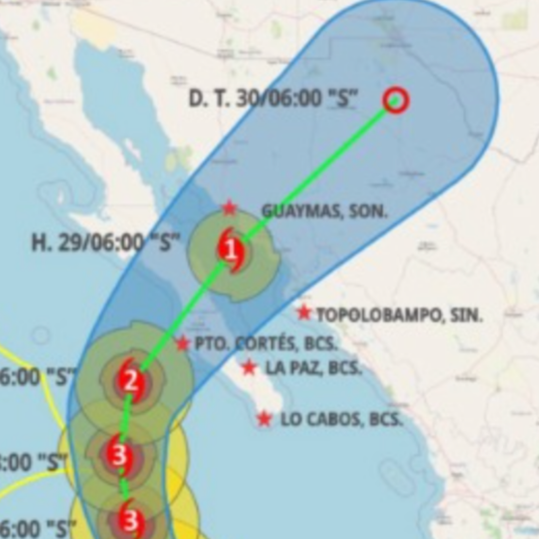 Emiten Alerta Azul para Municipios de Sonora por Llegada de Huracán ‘Polo’