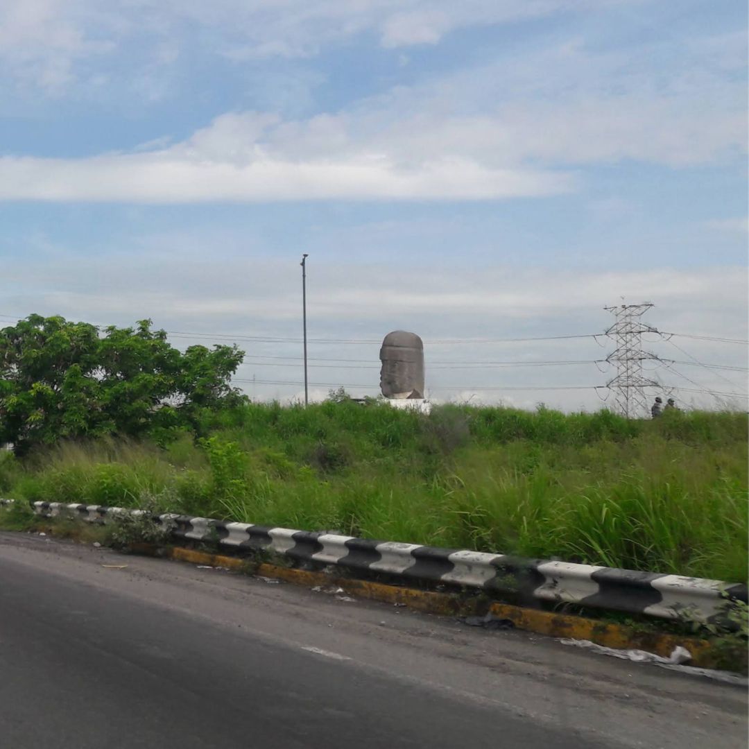 Auto Cae De Cinco Metros de Altura en Distribuidor Vial Cabeza Olmeca de Veracruz