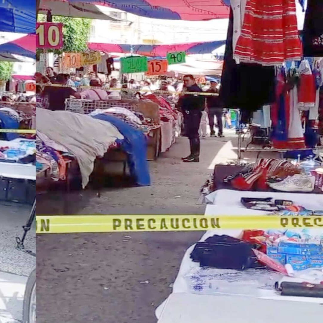 Elementos de la policía fueron los primeros en llegar al tianguis.