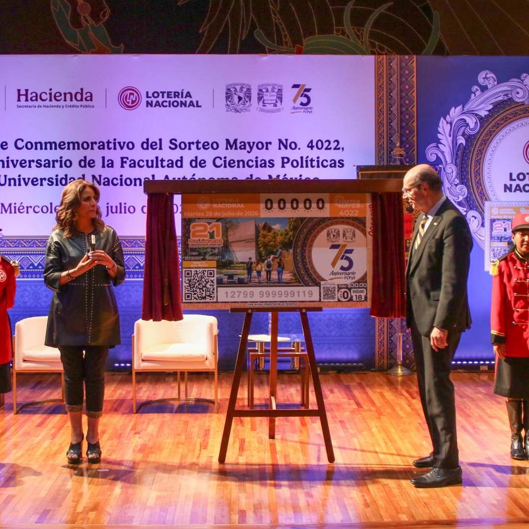 Presentación del "cachito" del Sorteo Mayor 4022 de la Lotería Nacional Hoy 28 de julio 2026.