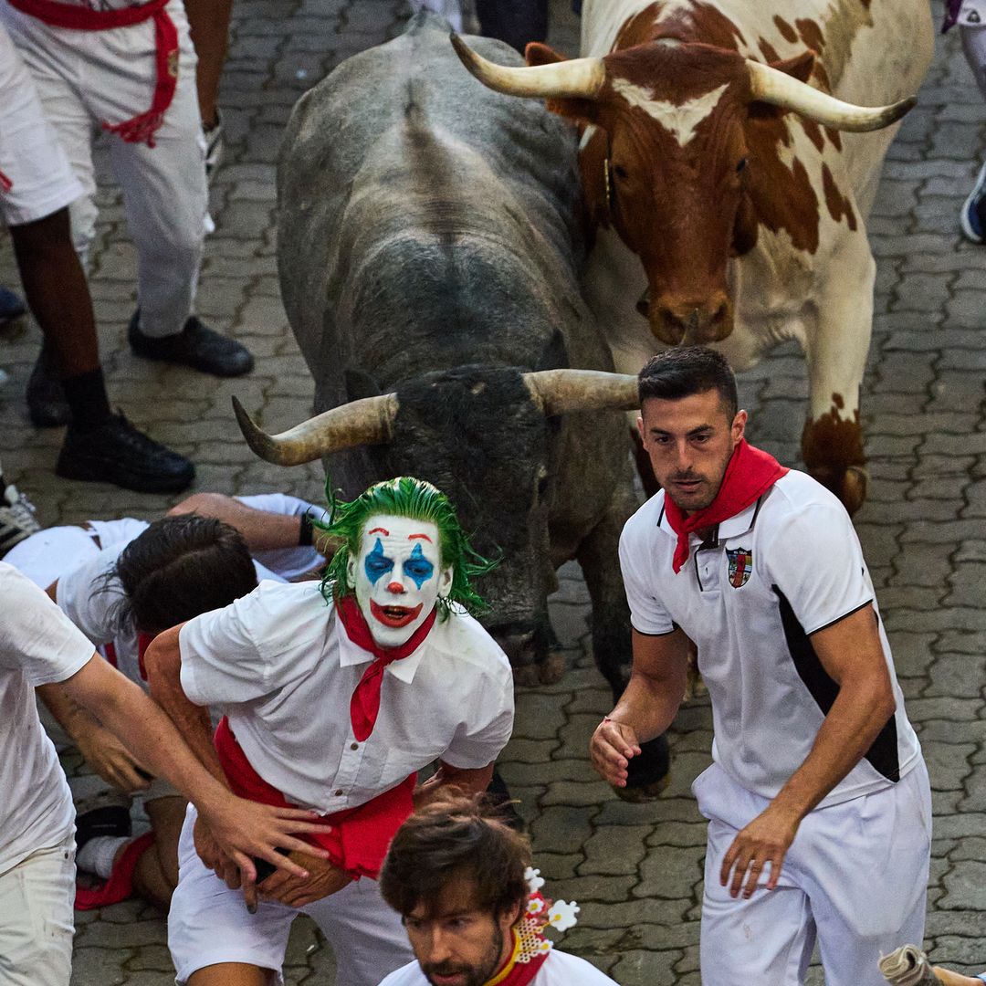 Caótico encierro en San Fermín, España