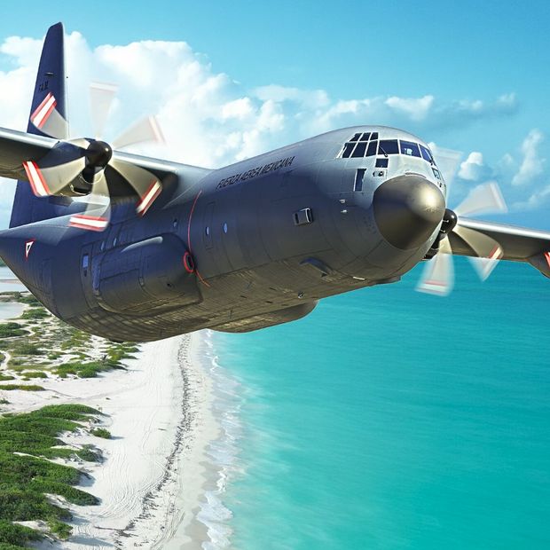 C-130J Super Hércules de la Fuerza Aérea Mexicana. Foto: Embajada de EUA en México