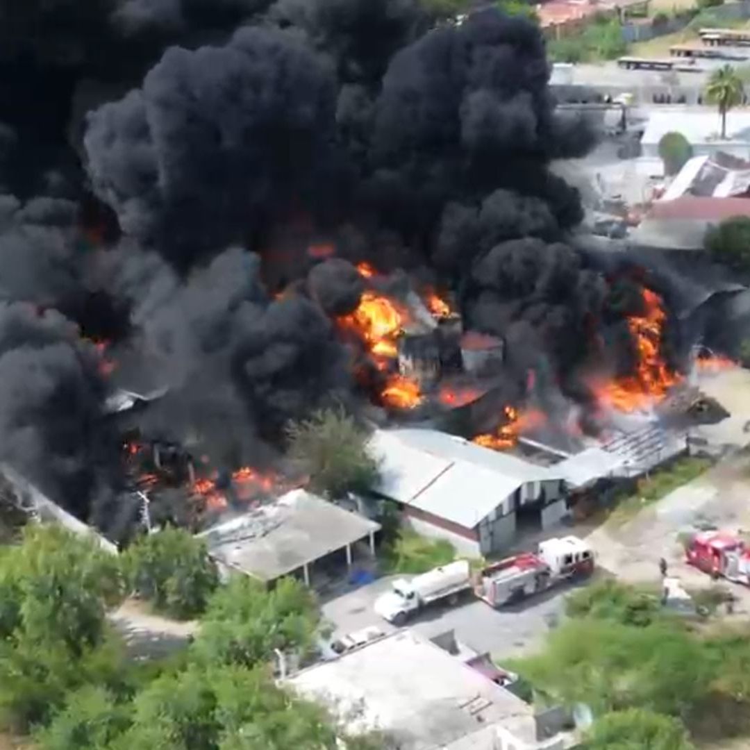 Se registró el incendio de una empresa aceitera en Zuazua, NL