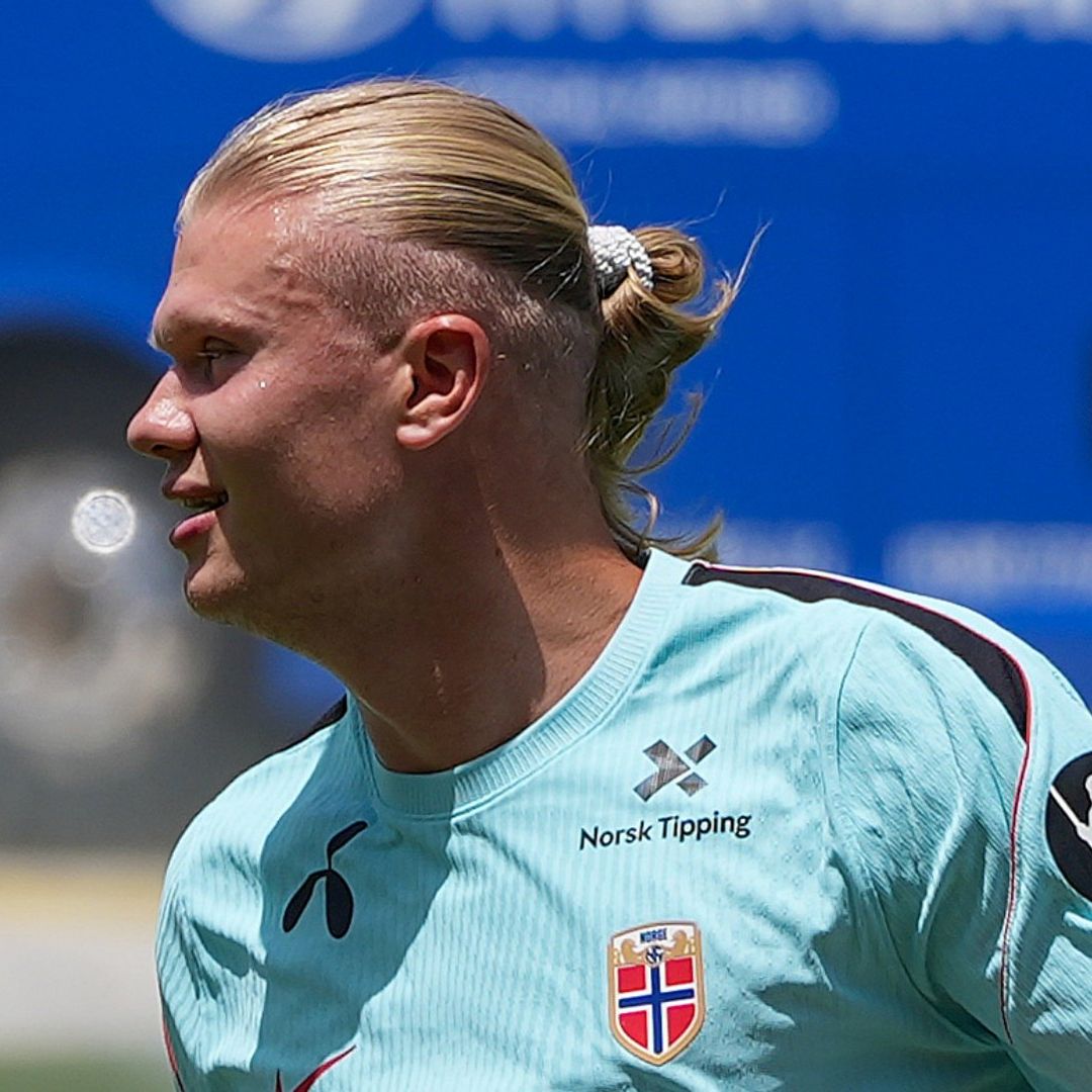 Erling Haaland de Noruega entrena en el estadio Chase en Miami el 9 de julio 2026. Foto: EFE