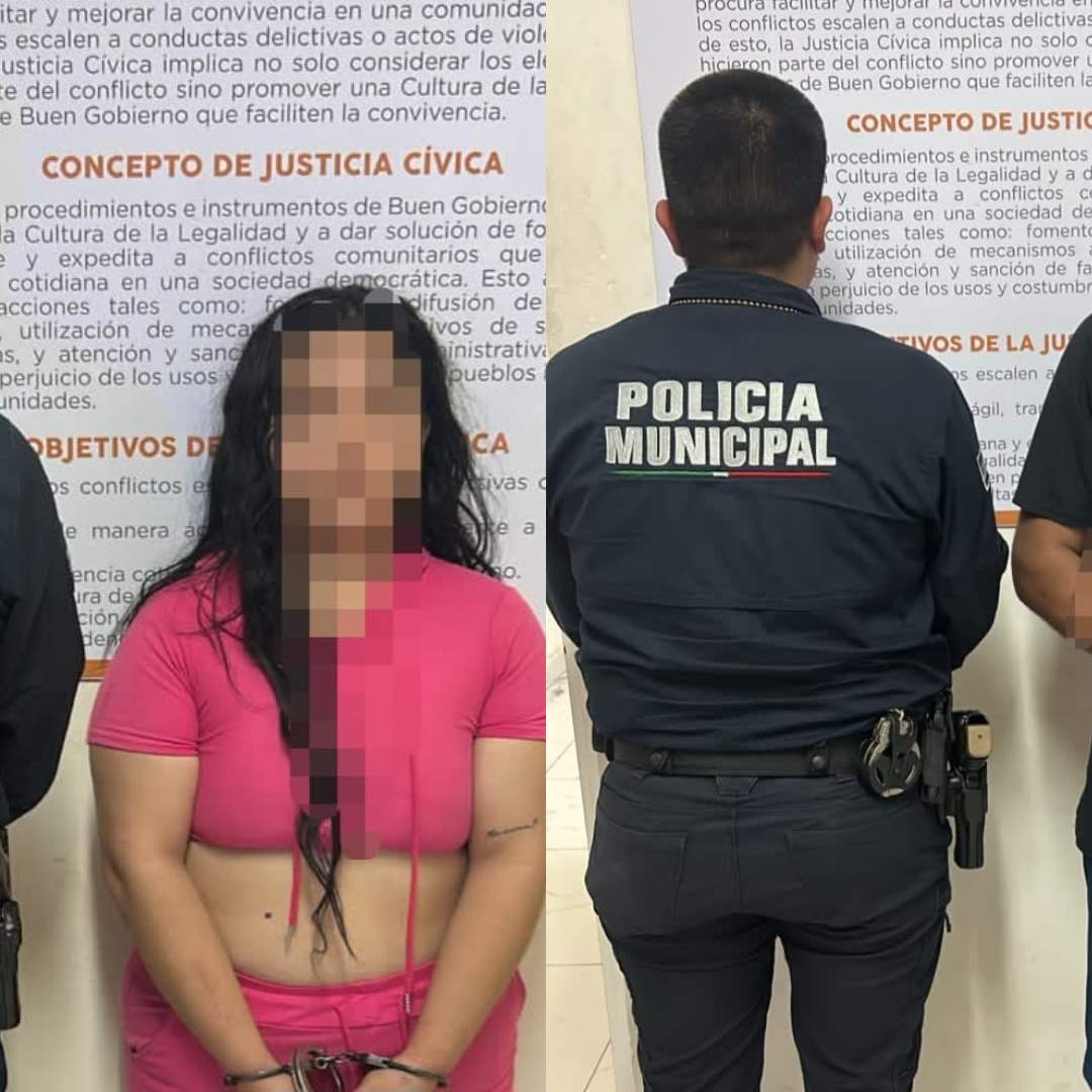 Pareja Detenida en Posesión de Droga y Agredir a Oficiales en Hermosillo, Sonora