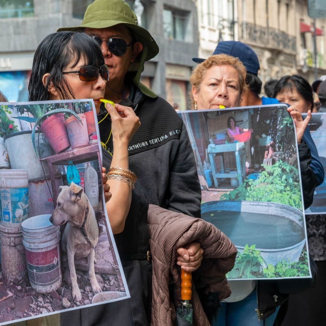 Protesta de habitantes de Ecatepec.