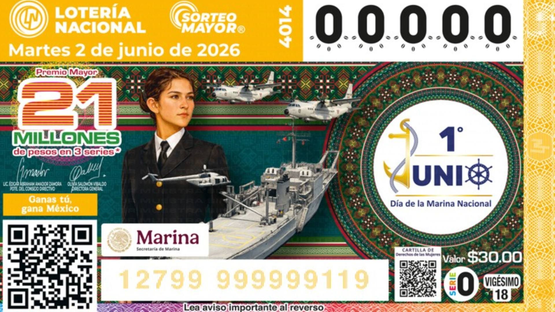 Boleto Sorteo Mayor 4014. Conoce los Resultados de la Lotería Nacional del Martes 2 de Junio 2026.