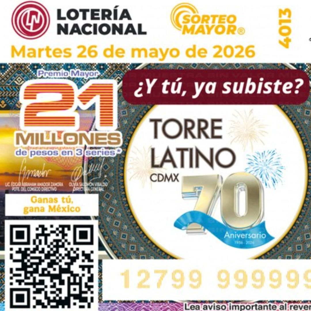 Boleto Lotería Sorteo Mayor 26 Mayo 2026. Resultados de la Lotería Nacional Hoy 26 Mayo 2026