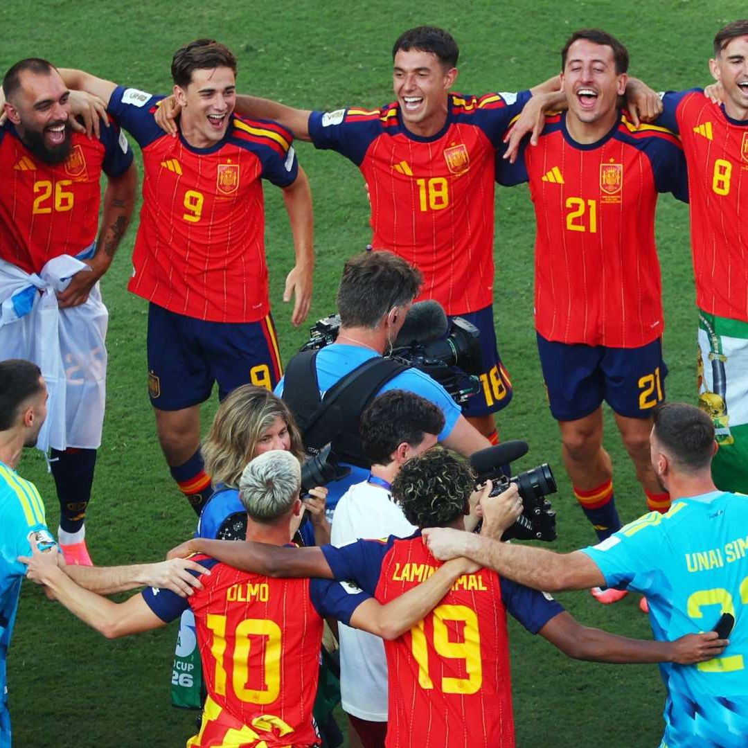 España gana el Mundial 2026. Selección de España celebra triunfo sobre Argentina