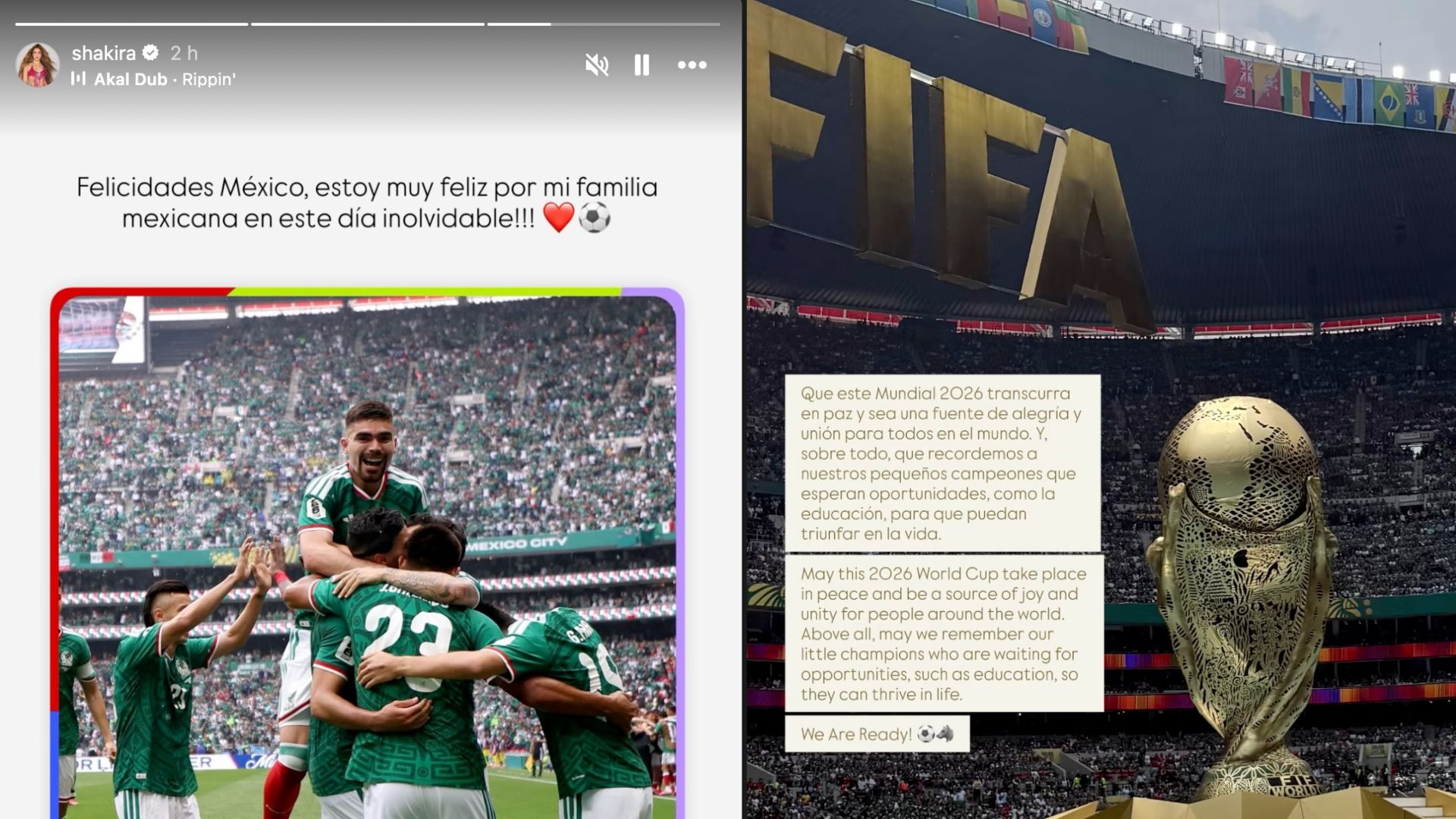 Shakira-Instagram-Reaccion-Inauguración-Mundial-2026-Mexico