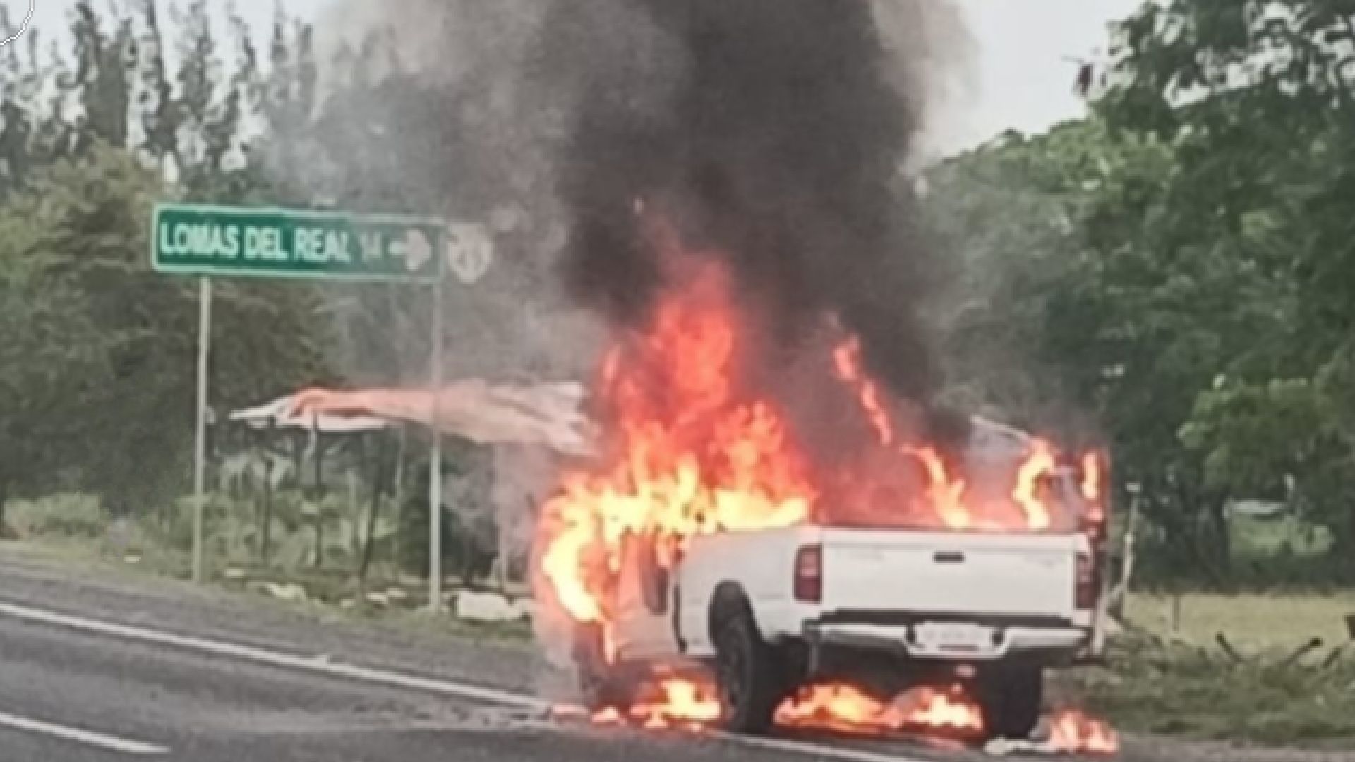 Carreteras bloqueadas. Foto: Guardia Nacional