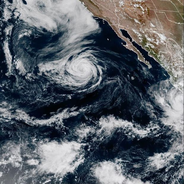 Vista de un satélite natural de la tormenta tropical Rachel