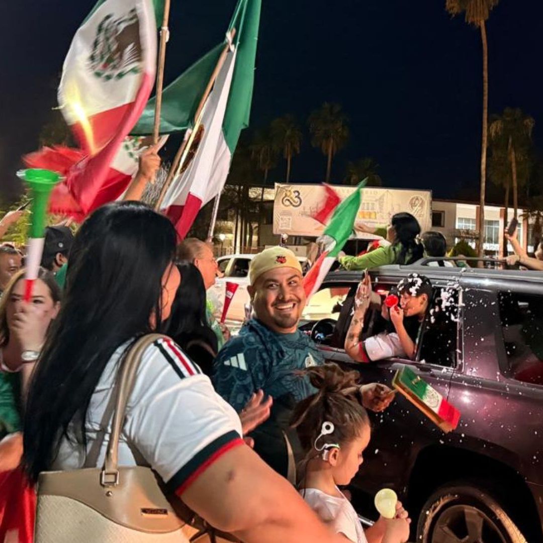 Celebración de México vs Ecuador en Hermosillo
