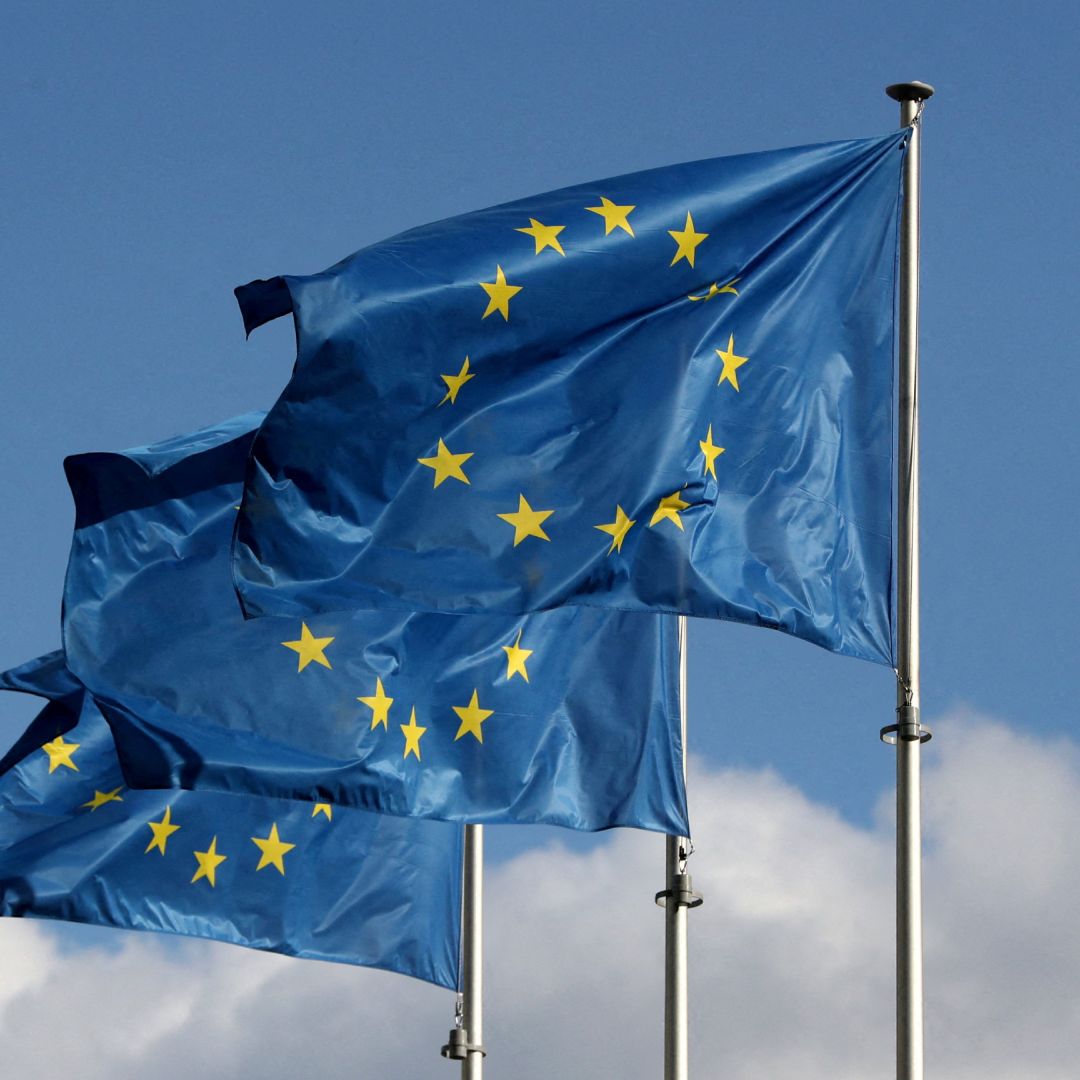 Banderas de la Unión Europea.