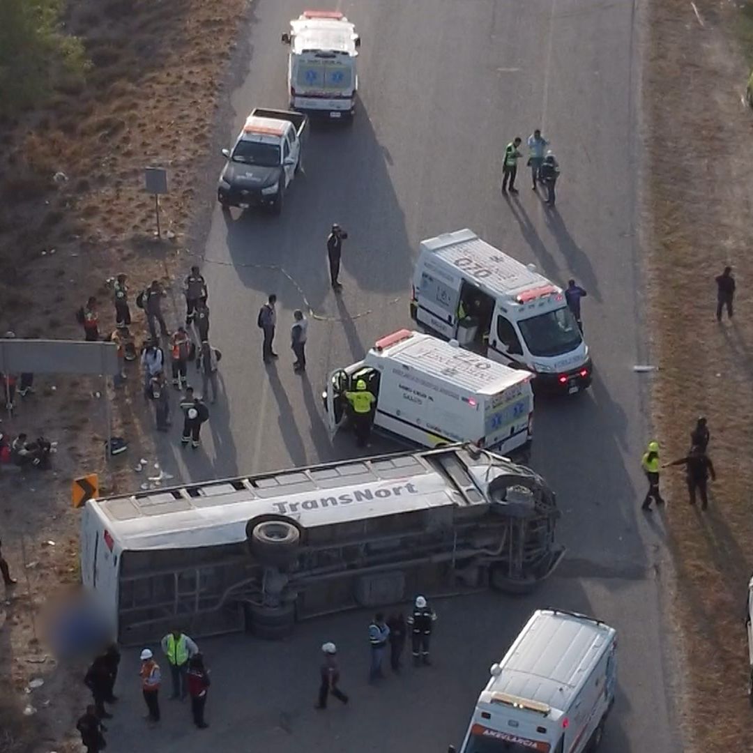 Choque múltiple en Pesquería imagen de dron