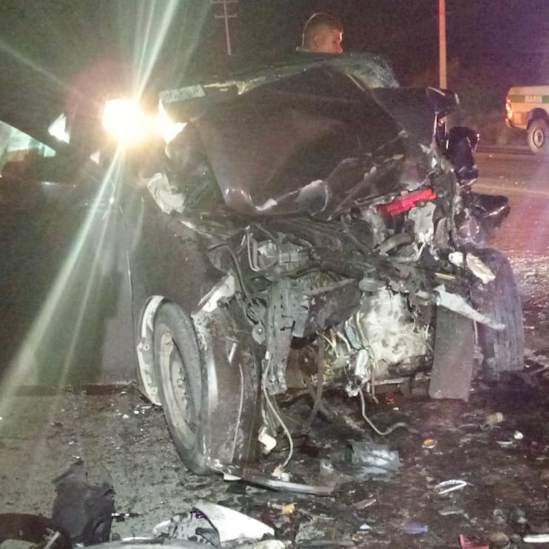 Auto involucrado en choque múltiple en Marín, NL