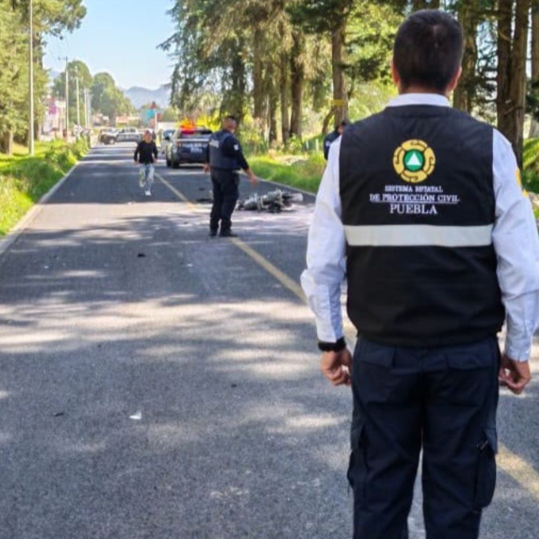 Accidente Choque Automóvil Motocicleta Muerto Mujer Embarazada Crisis San José Zaragoza Puebla