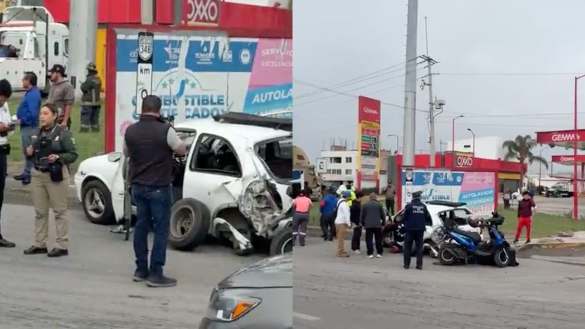 Choque en el Periférico Ecológico de Puebla.