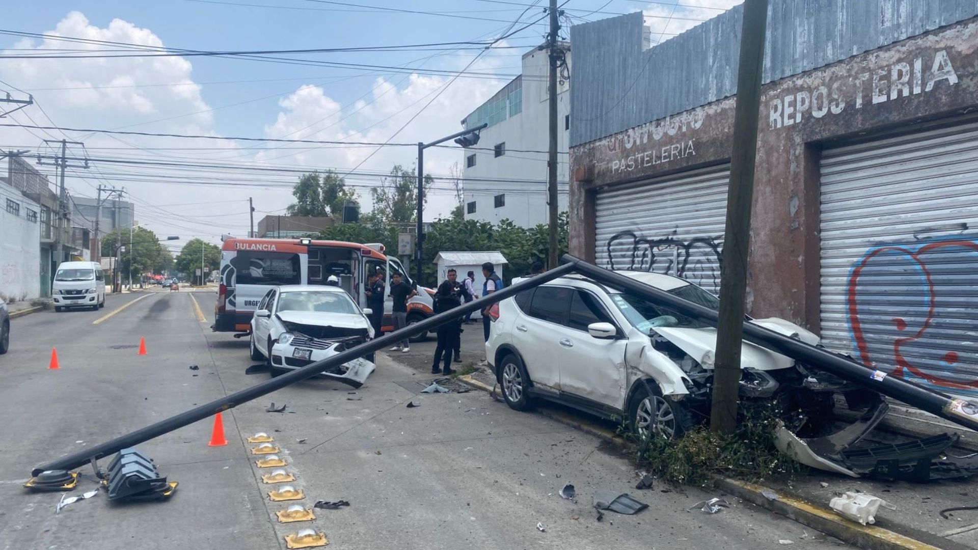 Accidente en la colonia Tierra y Libertad de la ciudad de Puebla.