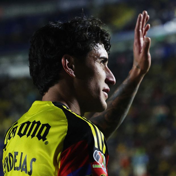 Alejandro Zendejas, jugador del América, en un partido de Liga MX