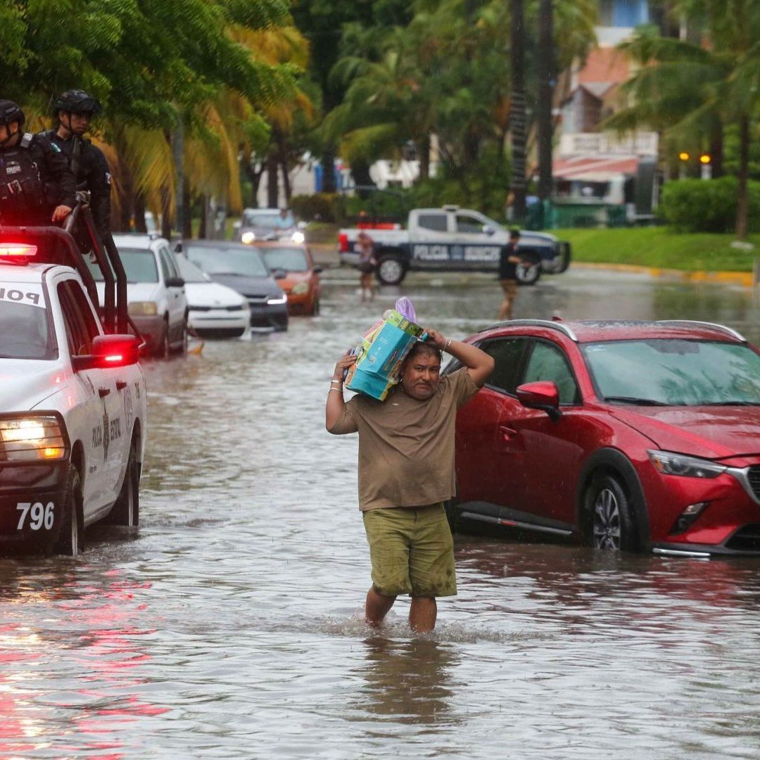 Inundación por lluvia en Acapulco