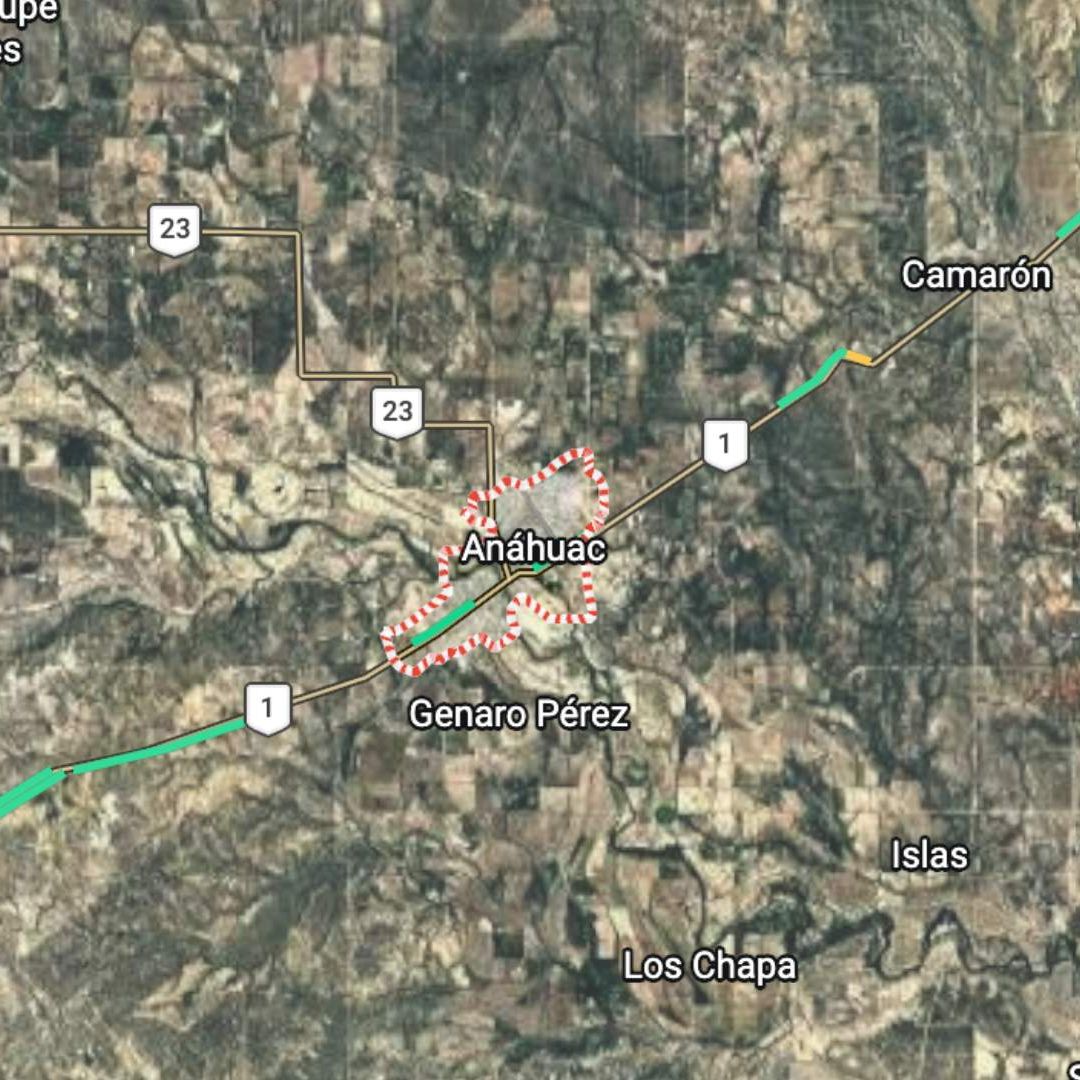 Mapa municipio de Anáhuac, Nuevo León