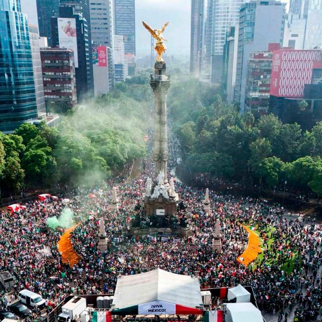 Festejos del Mundial 2026 en el Ángel de la Independencia