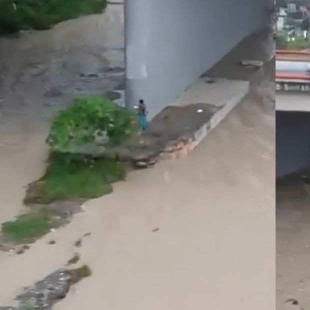 Hombre atrapado en el Río Santa Catarina
