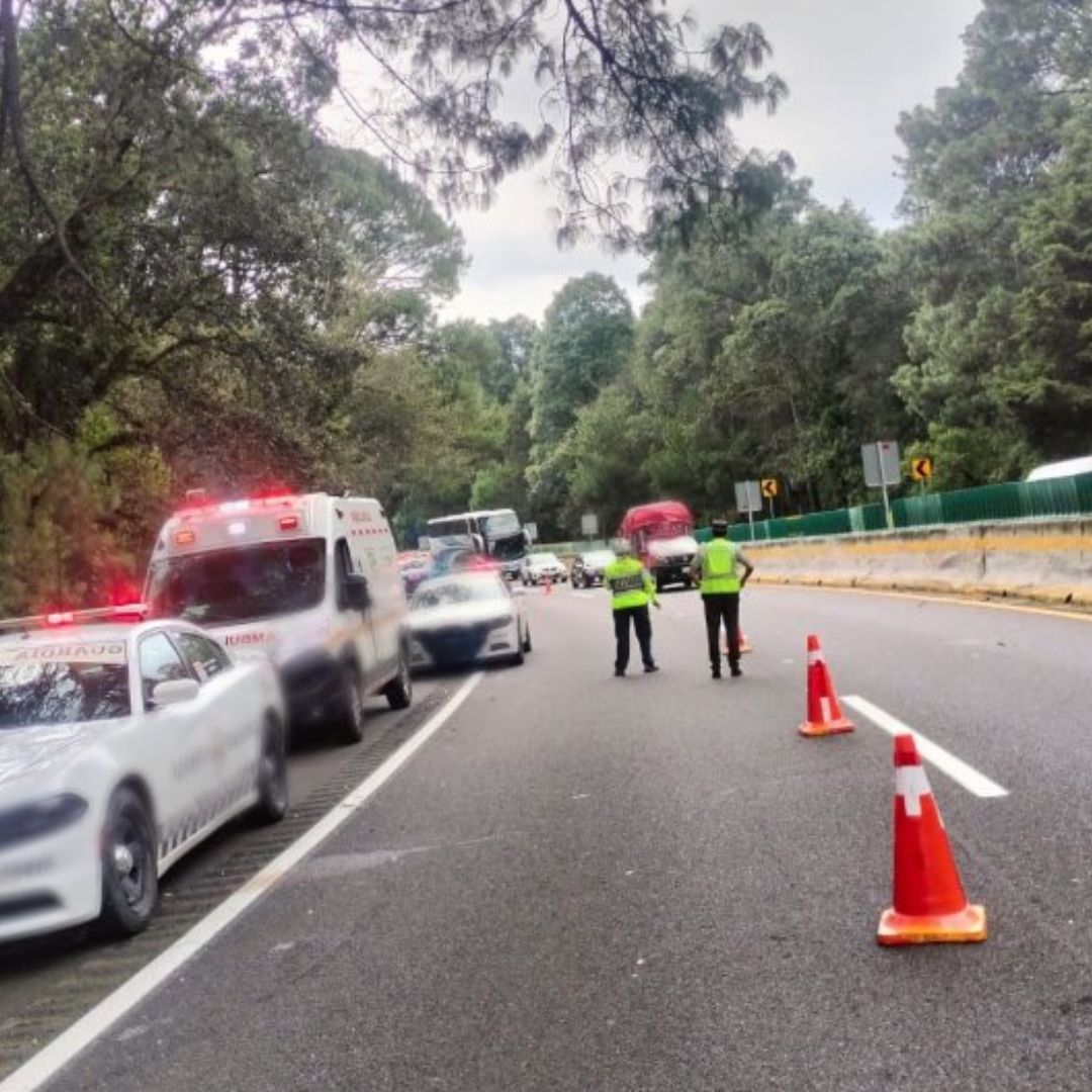 Reducción de carriles en la Autopista México-Cuernavaca.