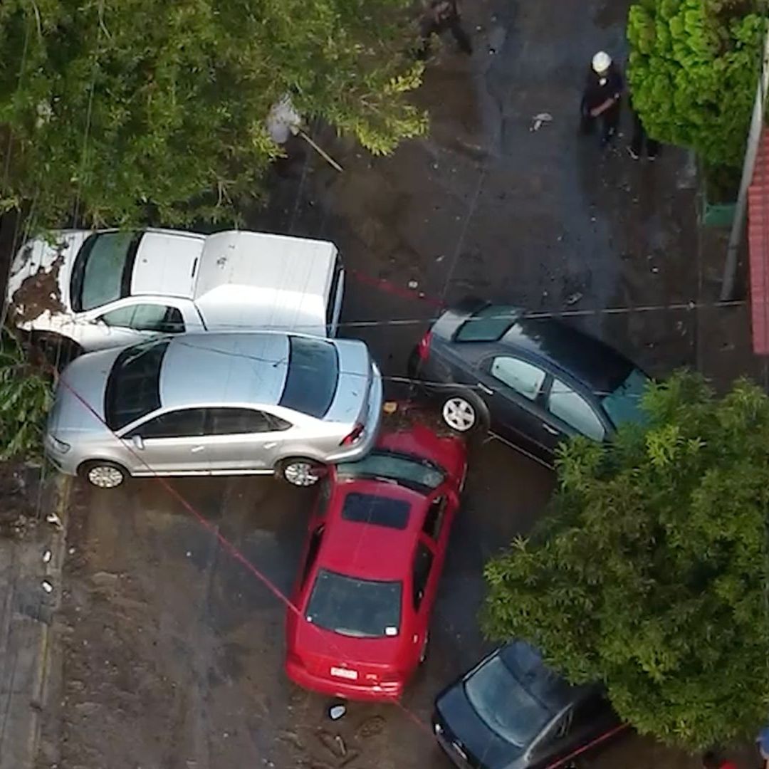 Autos varados por lluvias en Santa Catarina