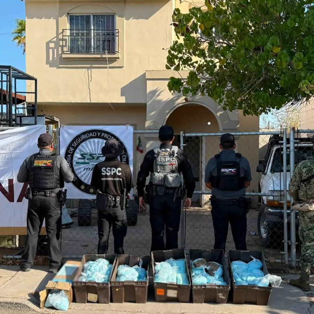 Aseguran 120 Kilos de Pastillas de Fentanilo Durante Cateo en Mexicali
