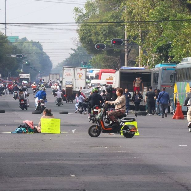 Bloqueo en calles de la Ciudad de México.
