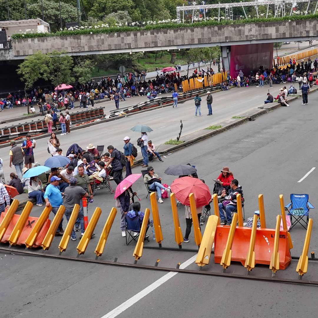 Bloqueo en Circuito Interior en la Ciudad de México.