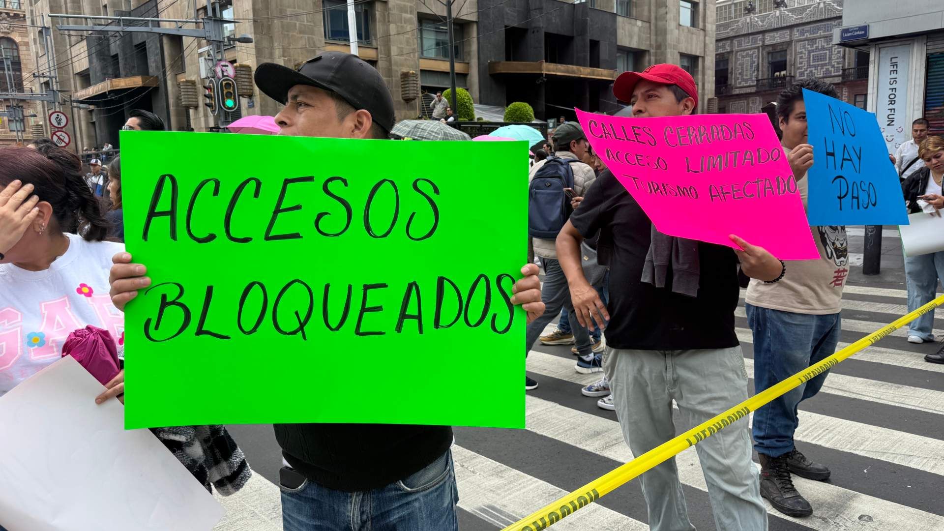 Bloqueo de comerciantes del Centro Histórico de CDMX