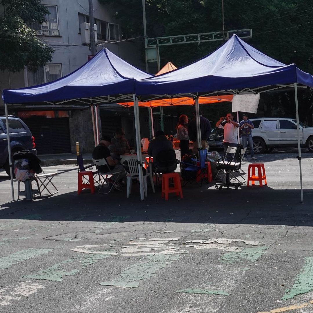 Bloqueo en la Colonia del Valle en la Ciudad de México.