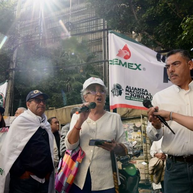Protesta de jubilados de Pemex