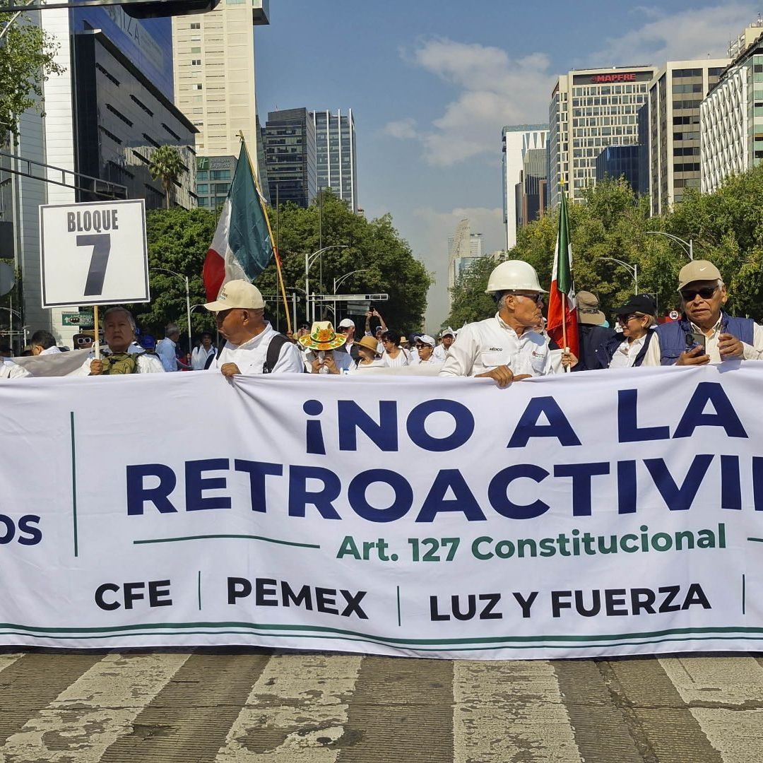 Marcha de jubilados en la CDMX
